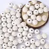 Contas de Madeira Gravadas Multicores, Contas Soltas, Contas Redondas de Madeira Natural Estampadas Vintage, Acessórios de Miçangas para Fazer Pulseira Colar DIY