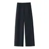 Calça de Terno Feminina Elegante com Textura de Perna Larga, Cintura Alta, Caimento Fluido, Nova Primavera/Outono 2026, Calça Reta Solta Estilosa