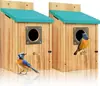 Casa de pájaros de madera para exteriores, casa de pájaros colgante engrosada, jaula de pájaros silvestres de madera, caja de cría, casa de pájaros transfronteriza