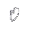 Diseño de Nicho Anillos de Boda que Hacen Palpitar el Corazón Anillos Abiertos Sencillos para Parejas Joyería Conmemorativa para Hombres y Mujeres