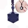 Péndulo Colgante Estrella de Seis Puntas de Obsidiana Piedra de Energía Arena Azul Collar Piedra Cielo Estrellado Colgante de Cristal Joyería para Mujeres