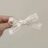 Nuevos Accesorios para el Cabello de Estilo Femenino para Primavera y Verano, Blancos Leche Suaves y Versátiles, con Encaje, Lazo y Pinzas de Pato, Pinzas Laterales, Pinzas para Flequillo
