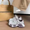 Nuevos Zapatos de Plataforma con Cordones de Moda Versátiles Estilo Dad de Malla Transpirable para Aumentar la Altura Primavera/Verano 2026 Transfronterizos