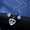 Conjunto de collar y pendientes de joyería transfronterizos de Europa y Estados Unidos al por mayor, pendientes de estrellas, colgante de acero inoxidable, cadena de metal