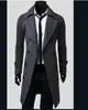 [M-4XL] 2024 AliExpress novo sobretudo trench coat masculino de nylon de abotoamento duplo comprimento médio moderno justo casual