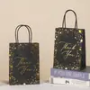 Punto Negro Tarjeta Oro Gracias Bolso Bolsa de Papel Estampado en Caliente Bolsa de Empaque Transfronterizo Bolsa de Almacenamiento para Regalo Se Puede Personalizar