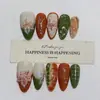 Nai Zi Unhas Usáveis Puramente Feitas à Mão Novo Modelo Outono/Inverno B321 Totalmente Pintadas à Mão Esculpidas Estilo Francês Elegante Adesivos de Unha para Comércio Exterior
