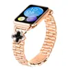 Adequado para Xiaomi 8/9/10Pro Pulseira de Metal Redmi Watch4/5/6 Trevo de Quatro Folhas Brilhante Três Contas Pulseira de Aço