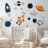 Adesivos de parede pintados à mão em aquarela rocket planet para crianças na sala de estar quarto autoadesivos decorativos autoadesivos AY90139