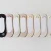 Calcetines de Primavera y Verano con Tejido Transpirable, Color Crema, Estampado en Caliente, Cómodos, Antideslizantes, Calcetines Invisibles al por Mayor, Calcetines de Corte Bajo para Zapatos Bajos