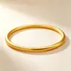 Loja de Ouro Mesmo Estilo Ouro Areia Lótus Tradicional Anel Liso Pulseira, Anel Liso Sólido Liso Joia Feminina Presente