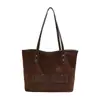 Bolsa de Lona de Ombro Único para Estudante Universitário Bolsa Grande Feminina Grande Capacidade 2025 Nova Bolsa Tote de Aparência Elegante para o Dia a Dia