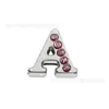 8mm Rosa Meio Furo Letra DIY Acessórios para Joias com Acessórios de Suporte, 26 Contas de Letras do Alfabeto Inglês