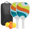 Portapúas de Álamo para Mujer con Empuñadura de Madera para Púas, juego con Bolsillo de Red para Paletas de Pickleball