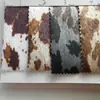 Nuevo Pelo de Caballo Estampado Patrón de Vaca Piel Artificial Flocado Lana Sarga Inferior Felpa Corta Material para Zapatos Equipaje Bolso de Mano Tela