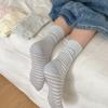 Calcetines de Rayas Crema Calcetines de Media Caña para Mujer Calcetines Finos de Algodón para Primavera y Verano Deportivos Ins de Estilo Coreano Moderno Estilo Japonés Medias de Verano