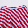 Ropa de Verano para Mujer Europea y Americana AliExpress INS Venta Caliente Moda Falda Midi Rayada en Capas