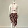 Traje de Baño de Dos Piezas Estampado Patchwork para Mujer 2026 Nuevo Modelo Comercio Exterior Sexy Espalda Descubierta Bikini de Tres Puntos