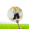 Pintura Estilo Chinês Posing Panda Impressão Leque Pintado Acabado Celebridade da Internet Leque Redondo Atração Turística de Verão Leque Laqueado