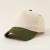 2025 Gorra de Béisbol Rígida de Cinco Piezas de Algodón Puro con Combinación de Colores Transfronteriza Gorra Trucker Bordada con Placa Ligera Estilo Unisex Casual