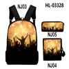 Amazon Transfronterizo Nuevo Mochila con Patrón de Danza de Sombras Mochila Reductora de Carga Set Bolso de Hombro Estuche para Lápices