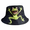 Sombrero de Pescador con Estampado Creativo de Rana para Comercio Exterior, Viajes al Aire Libre de Primavera y Verano, Sombrero para el Sol con Protección Solar para Hombres y Mujeres, Transfronterizo