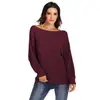 Suéter de Tricô Feminino Irregular com Mangas Morcego Off-shoulder Solto Outono Inverno Transfronteiriço Feminino 190712
