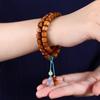 Pulsera de doble anillo de madera tributo natural para mujer, colgante de Joker Loto, retro, cuentas de barril antiguas, pulsera de madera al por mayor