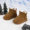 Botas de Nieve para Niños Otoño e Invierno Estilo Nuevo Moda para Niñas Cómodas Cuello de Piel Grueso Suela Gruesa Zapatos Casuales Botas de Nieve