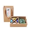 Juego de té de kung fu de cerámica con esmaltado de grietas de hielo de colores, una tetera, cuatro tazas, juego portátil de viaje, regalo de apertura