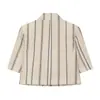 Venta al por mayor 2026 Verano Nuevo Estilo Europeo y Americano Conjunto de Blazer Corto a Rayas y Pantalones para Mujer 90706
