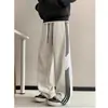 Pantalones deportivos de tres rayas transfronterizos para hombre, marca de moda nueva para primavera y otoño, finos, de pierna ancha, holgados, deportivos, de pierna recta, casuales