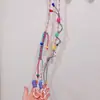 Corda Trançada Criativa de Nicho Colorida Dopamina Hd948A35 Cordão para Celular Transversal com Pingente de Almofada para Mulheres