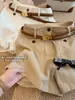 Shorts de lino color caqui para mujer 2026 nuevo verano temperamento cintura alta pierna ancha adelgazante holgado para personas menudas sensación relajada