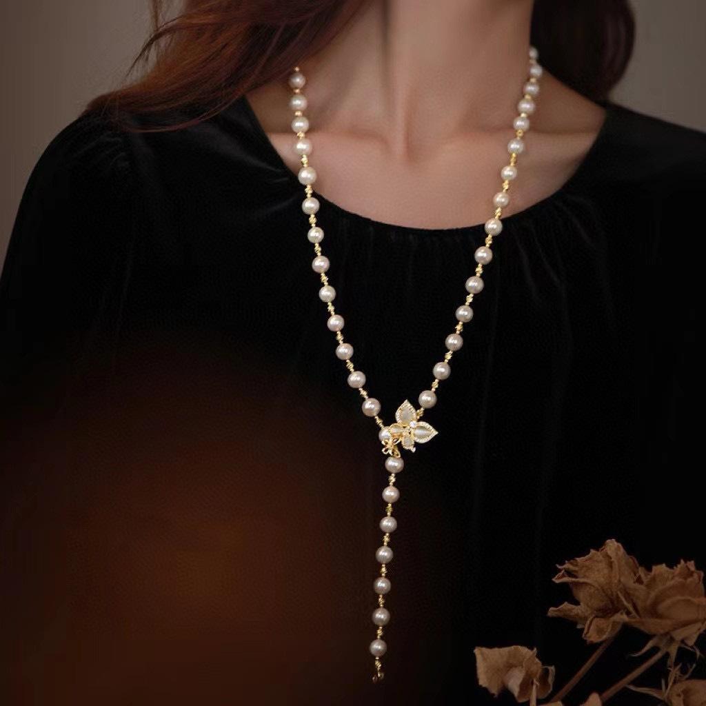 随意佩戴长款天然淡水珍珠毛衣链ins小众高级感14