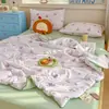 Algodão lavado fio enrugado colcha de verão verão solteiro dupla camada fio colcha de ar condicionado dormitório de estudante verão fresco colcha lavável à máquina