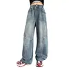 Jeans de Mezclilla para Niñas Primavera y Otoño Estilo 2026 Casual Niña Estilo Coreano Niños Medianos y Grandes Monopieza Patchwork de Forro Polar Jeans de Pierna Curva