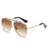 Nuevas gafas de sol de moda para hombre de metal de doble puente estilo rana europeo y americano, gafas de sol degradadas de alta gama para mujer de Amazon