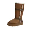 Botas de Neve Quentes Cinzas com Solado Grosso, Duas Vias, para Mulheres 2026 Novo Inverno Plus Veludo Espessado Sapatos de Algodão Grandes do Nordeste Botas Longas