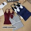 Top Tank Largo de Color Sólido Spicy Girl con Cuello Halter y Calado para Mujer, Ajustado, Espalda Hermosa, Camisola con Almohadilla en el Pecho, Top Exterior como Capa Base