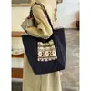 Bolsa Tote de Lã de Cordeiro Estilo Étnico Retrô para Mulheres, Nova Bolsa de Mão de Grande Capacidade Dupla Face, Bolsa de Pelúcia Estilo Preguiçoso