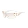 Incluso 2023 Transfronterizos Nuevos Europeos y Americanos Trendy Corazón Gafas de Sol de Una Pieza Y2K Sin Marco Tecnológicas Populares Gafas de Sol