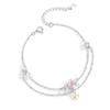 Planeta Sterling Prata 925 pulseira feminina moda all-match amor rosa pulseira diamante ins estilo estrela Crown pulseira