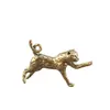 Ornamento Modelo Animal Simulado de Latão Puro Gato Leopardo Leopardo da Neve Rico Decoração de Animal de Estimação para Chá de Sala de Estar Mesa de Escritório