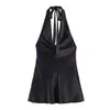 Comercio Exterior Transfronterizo Ropa de Mujer Verano 2026 Nuevo Estilo Europeo y Americano Sexy Satén de Seda Textura Vestido de Cuello Halter 2712332