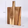 Tabla de Cortar de Madera de Acacia Tabla de Cortar de Madera Sólida Tabla de Cortar con Mango de Madera de Albizia Tabla para Pizza y Bistec Transfronteriza Accesorios de Fotografía