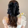 Novo Presilha de Laço Fita Estilo Chinês Feminino 2025 Novo Suave Elegante Presilha de Tubarão Rabo de Cavalo Baixo Meio de Cabelo Presilha