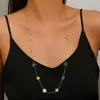 Venta al por mayor transfronteriza de accesorios de moda nuevos y de moda: Collares minimalistas de acero inoxidable con letra V, collares extralargos y cadenas para suéteres para mujer