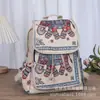 Mochila casual de doble uso tejida y bordada con jacquard de hilo de oro de estilo étnico, perfecta para viajar en Yunnan