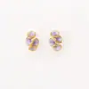 Pendientes de Flor de Esmalte Morado Fresco y Dulce con Goteo para Mujer 2026 Nueva Moda Primavera y Verano Pendientes Fruncidos